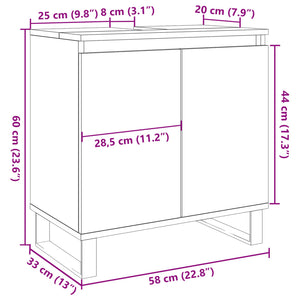 vidaXL Bathroom Cabinet Concrete Grey 58x33x60 cm Engineered Wood