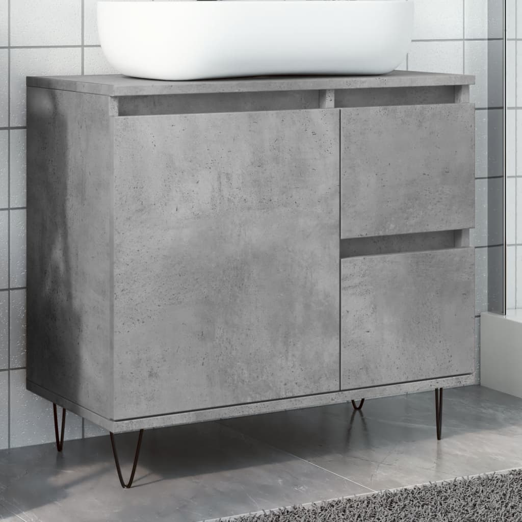 vidaXL Sink Cabinet Concrete Oak 65x33x60 cm Engineered Wood