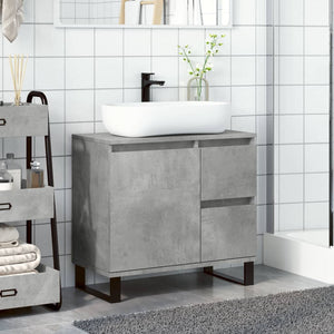 vidaXL Bathroom Sink Cabinet Concrete Grey 65x33x60 cm Engineered Wood