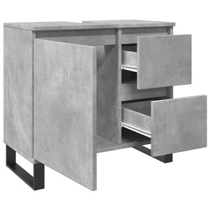 vidaXL Bathroom Sink Cabinet Concrete Grey 65x33x60 cm Engineered Wood