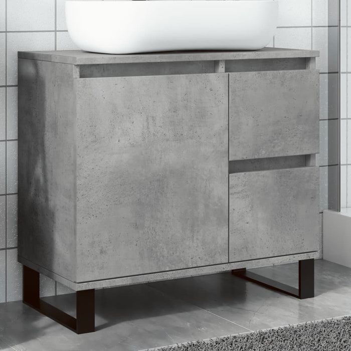 vidaXL Bathroom Sink Cabinet Concrete Grey 65x33x60 cm Engineered Wood