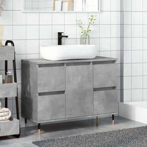 vidaXL Bathroom Cabinet Concrete Grey 80x33x60 cm Engineered Wood