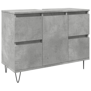 vidaXL Bathroom Cabinet Concrete Grey 80x33x60 cm Engineered Wood