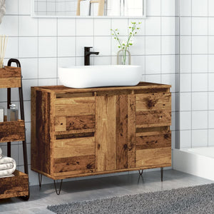 vidaXL Bathroom Cabinet Old Wood 80x33x60 cm Engineered Wood