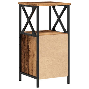 vidaXL Bedside Cabinet Old Wood 34x35.5x70 cm Engineered Wood