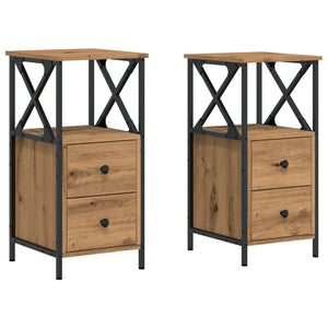 vidaXL Bedside Cabinets 2 pcs Artisan Oak 34x35.5x70 cm Engineered Wood