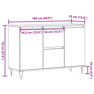 vidaXL Sideboard Old Wood 104x35x70 cm Engineered Wood