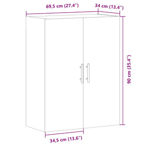 vidaXL Wall Mounted Cabinet Old Wood 69.5x34x90 cm