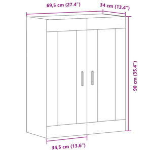 vidaXL Wall Mounted Cabinet Artisian Oak 69.5x34x90 cm Engineered Wood