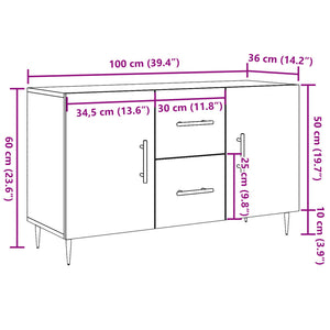 vidaXL Sideboard Old Wood 100x36x60 cm Engineered Wood