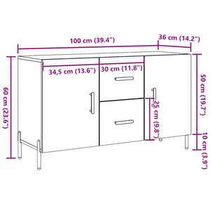 vidaXL Sideboard Old Wood 100x36x60 cm Engineered Wood