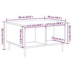 vidaXL Coffee Table Artisan Oak 60x50x36.5 cm Engineered Wood