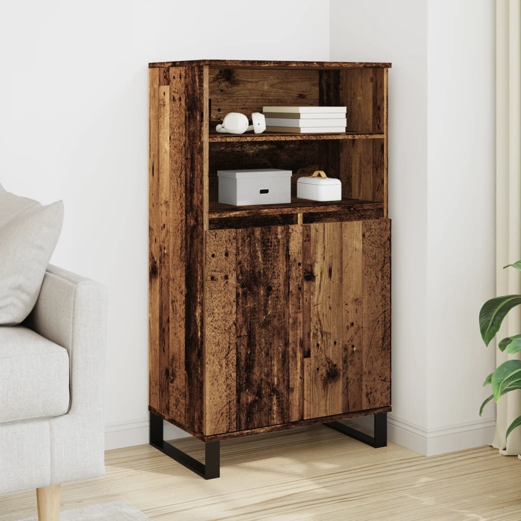 vidaXL Highboard Old Wood 60x36x110 cm Engineered Wood