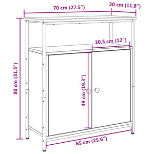 vidaXL Sideboard Old Wood 70x30x80 cm Engineered Wood