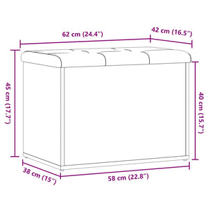 vidaXL Storage Bench Old Wood 62x42x45 cm Engineered Wood