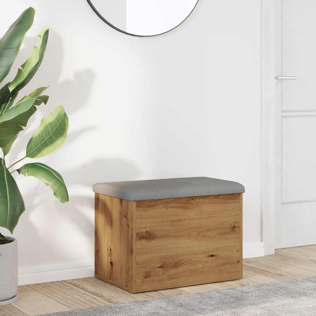 vidaXL Storage Bench Artisan Oak 62x42x45 cm Engineered Wood