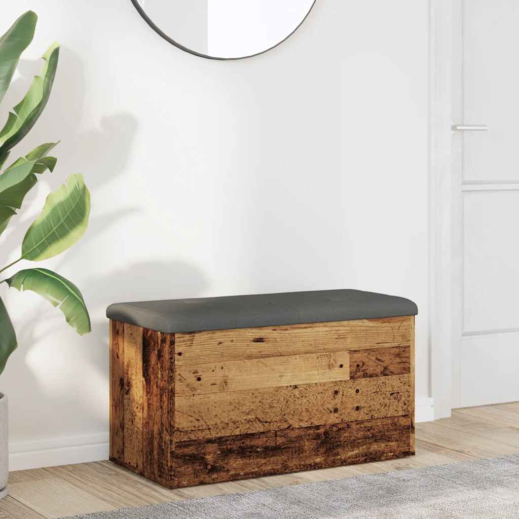 vidaXL Storage Bench Old Wood 82x42x45 cm Engineered Wood