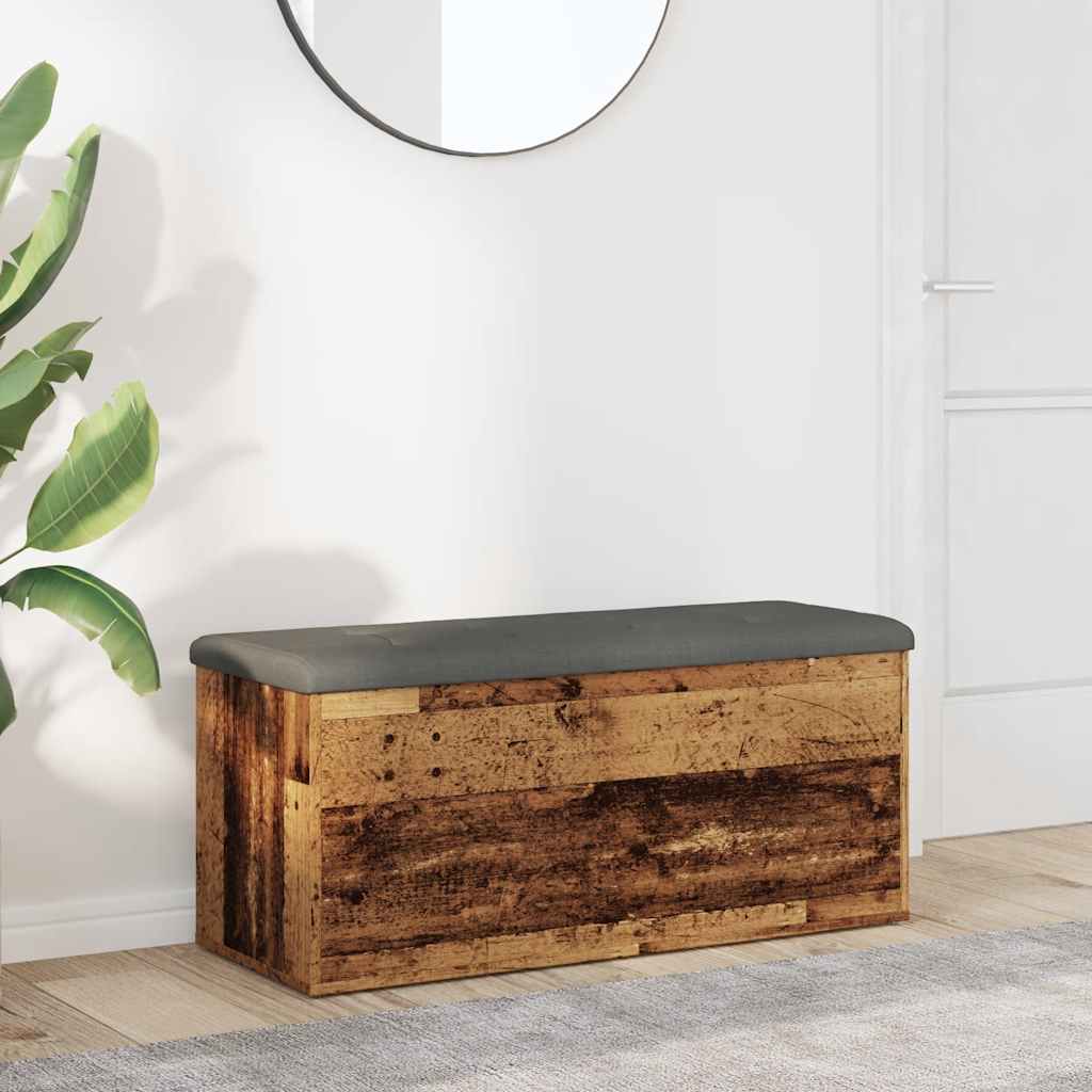 vidaXL Storage Bench Old Wood 102x42x45 cm Engineered Wood