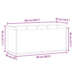 vidaXL Storage Bench Artisan Oak 102x42x45 cm Engineered Wood