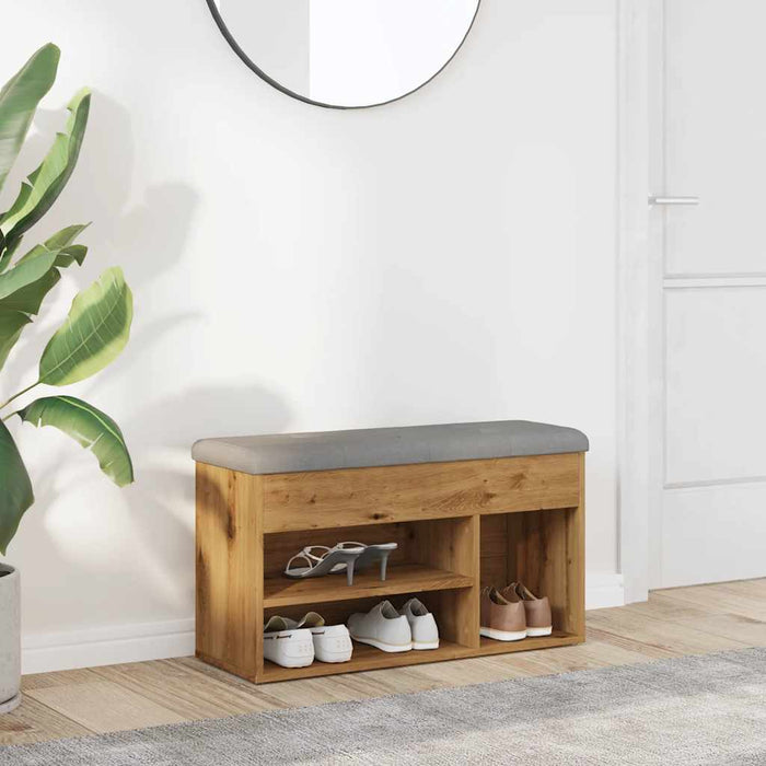 vidaXL Shoe Bench Artisan Oak 82x32x45.5 cm Engineered Wood