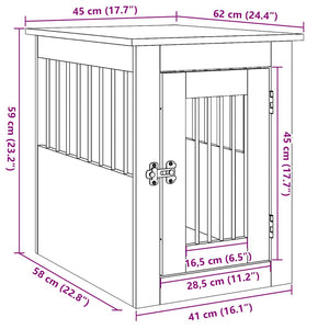 vidaXL Dog House Concrete Grey 45x62x59 cm Engineered Wood