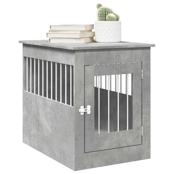 vidaXL Dog Crate Furniture Concrete Grey 55x80x68 cm Engineered Wood