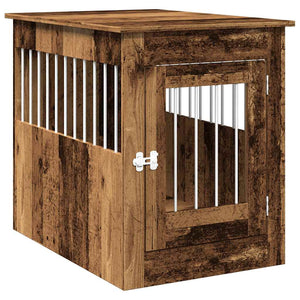 vidaXL Dog Crate Furniture Old Wood 55x80x68 cm Engineered Wood