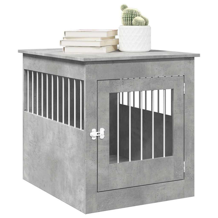 vidaXL Dog Crate Furniture Concrete Grey 64.5x80x71 cm Engineered Wood