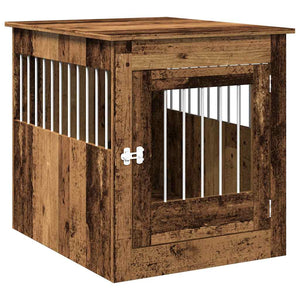 vidaXL Dog Crate Furniture Old Wood 64.5x80x71 cm Engineered Wood