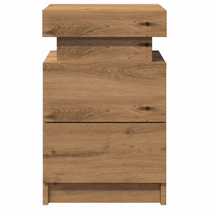 vidaXL Bedside Cabinet with LED Artisian Oak 35x39x55 cm Engineered Wood