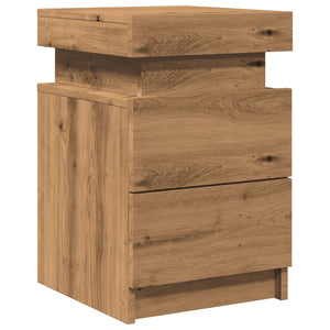 vidaXL Bedside Cabinets with LED 2 pcs Artisian Oak 35x39x55 cm Engineered Wood