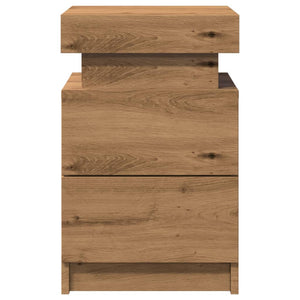 vidaXL Bedside Cabinets with LED 2 pcs Artisian Oak 35x39x55 cm Engineered Wood