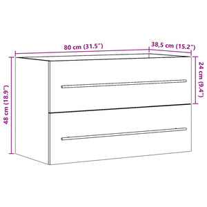 vidaXL Sink Cabinet Artisian Oak 80x38.5x48 cm Engineered Wood