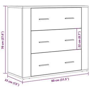 vidaXL Sideboard Old Wood 80x33x70 cm Engineered Wood