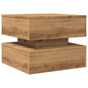 vidaXL Coffee Table with LED Lights Artisian Oak 50x50x40 cm