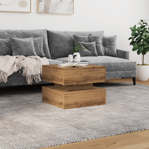 vidaXL Coffee Table with LED Lights Artisian Oak 50x50x40 cm