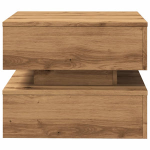 vidaXL Coffee Table with LED Lights Artisian Oak 50x50x40 cm