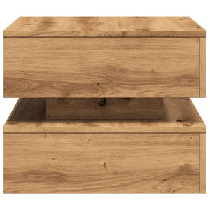 vidaXL Coffee Table with LED Lights Artisian Oak 50x50x40 cm