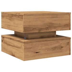 vidaXL Coffee Table with LED Lights Artisian Oak 50x50x40 cm