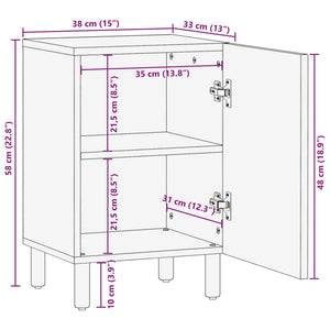 vidaXL Bathroom Cabinet Black 38x33x58 cm Engineered Wood