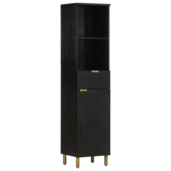 vidaXL Bathroom Cabinet Black 38x33x160 cm Solid Wood Mango