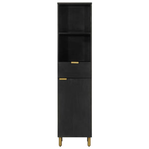 vidaXL Bathroom Cabinet Black 38x33x160 cm Solid Wood Mango