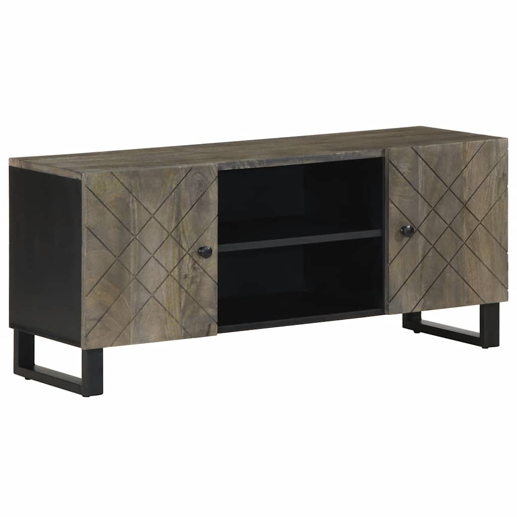 vidaXL TV Cabinet Black 105x33x46 cm Solid Wood Mango