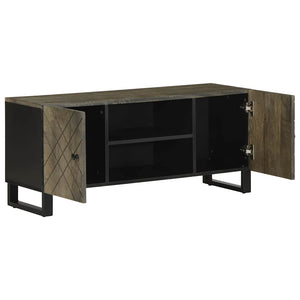 vidaXL TV Cabinet Black 105x33x46 cm Solid Wood Mango