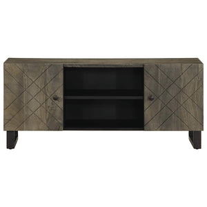 vidaXL TV Cabinet Black 105x33x46 cm Solid Wood Mango