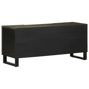 vidaXL TV Cabinet Black 105x33x46 cm Solid Wood Mango