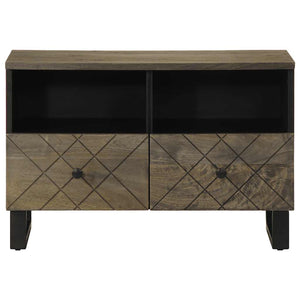 vidaXL TV Cabinet Black 70x33x46 cm Solid Wood Mango