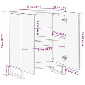 vidaXL Sideboard Black 60x33x75 cm Solid Wood Mango