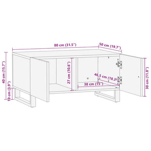 vidaXL Coffee Table Black 80x50x40 cm Solid Wood Mango