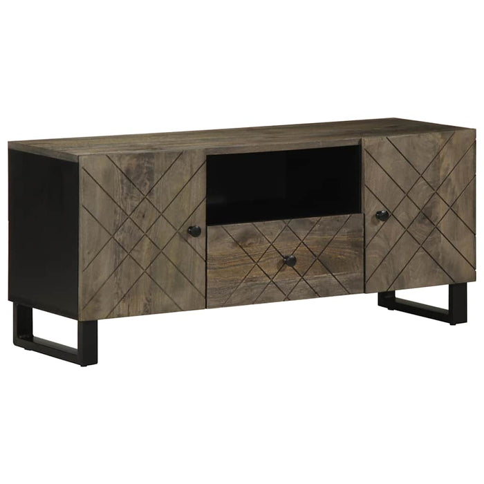 vidaXL TV Cabinet Black 105x33x46 cm Solid Wood Mango